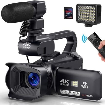 Caméscope 4K WiFi 64MP 60FPS