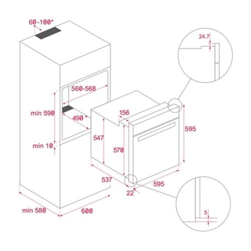Four Encastrable Teka HSB6150 FBK 71L 2615W Noir – Image 2