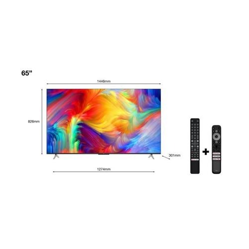 TCL 65P637 - Classe de diagonale 65" (64.5" visualisable) TV LCD rétro-éclairée par LED - Smart TV - Google TV - 4K UHD (2160p) 3840 x 2160 - HDR - Métal foncé – Image 2