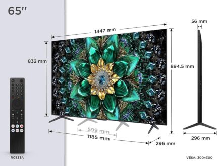 TV TCL 65Q6C 65 pouces QD Mini LED 4K HDR Google TV