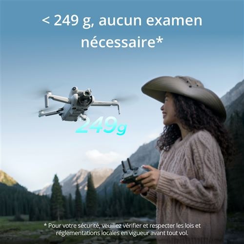 Drone Dji Mini 4 Pro Fly More Combo avec radiocommande Blanc – Image 5